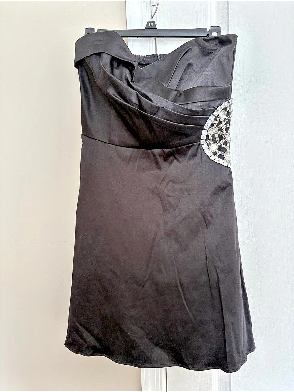 teeze me Black Embellished Mini Dress Size 11 Like New